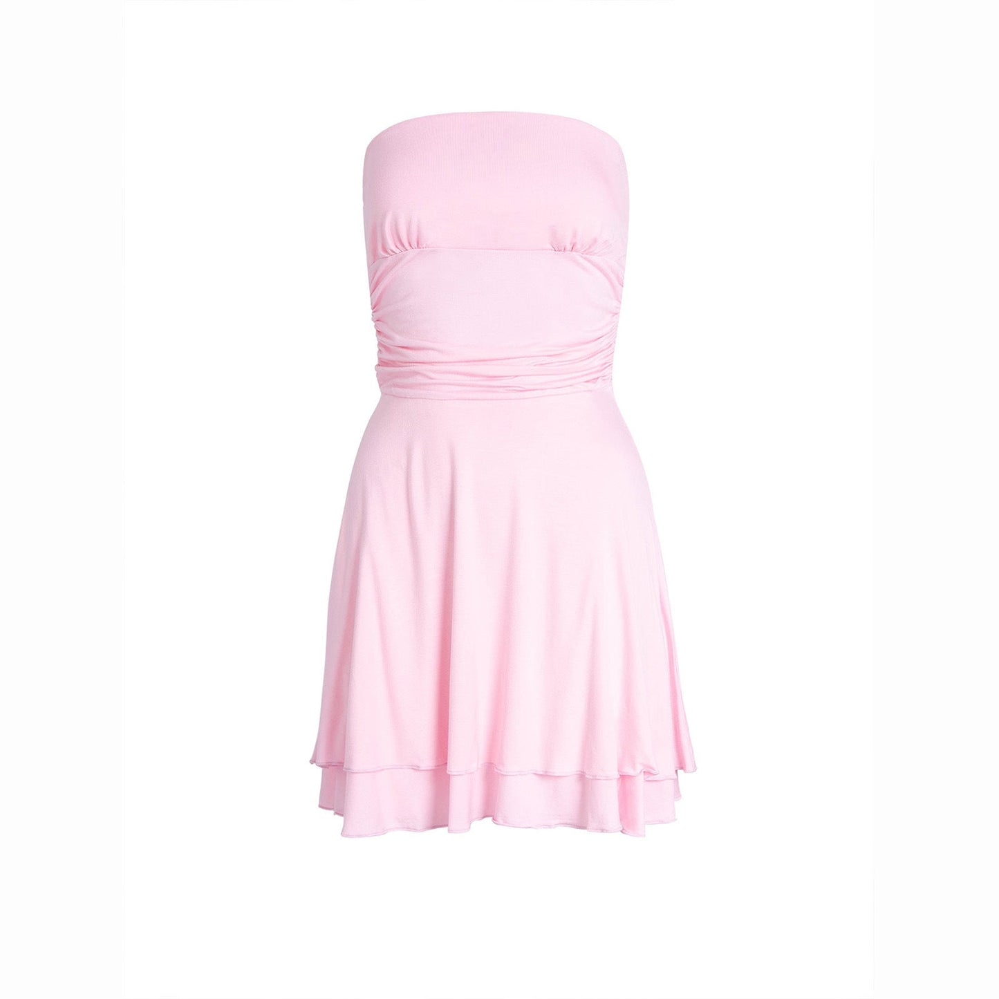 Y2K Pleated Mini Tube Dress