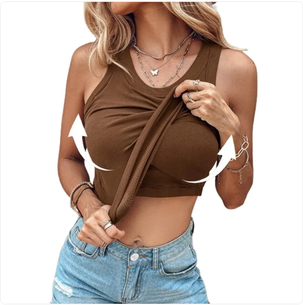 Chic Round Neck Sleeveless Vest